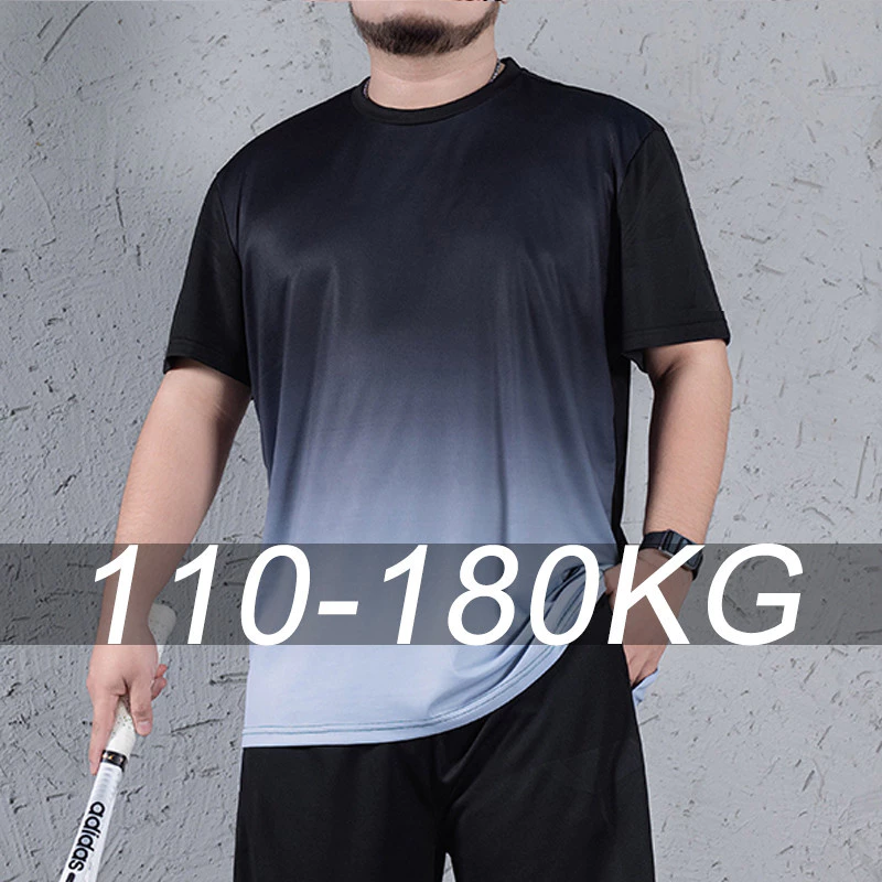 เสื้อออกกำลังกายไซส์ใหญ่ ไซส์ใหญ่ 1XL-7XL เสื้อกีฬาไซส์ใหญ่ "ผู้ชาย คนอ้วน" แห้งไว ยืดเยอะ