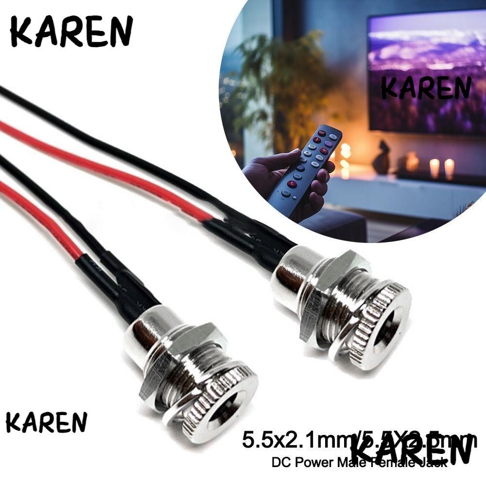Karen DC Power ชายหญิงแจ็ค, 5.5x2.1 มม. 5.5X2.5 มม.High Current ชายหญิงปลั๊กขั้วต่อ, แผง Mount Connector DC-099 ชายหญิงอะแดปเตอร์โลหะทั้งหมด DC ซ็อกเก็ต