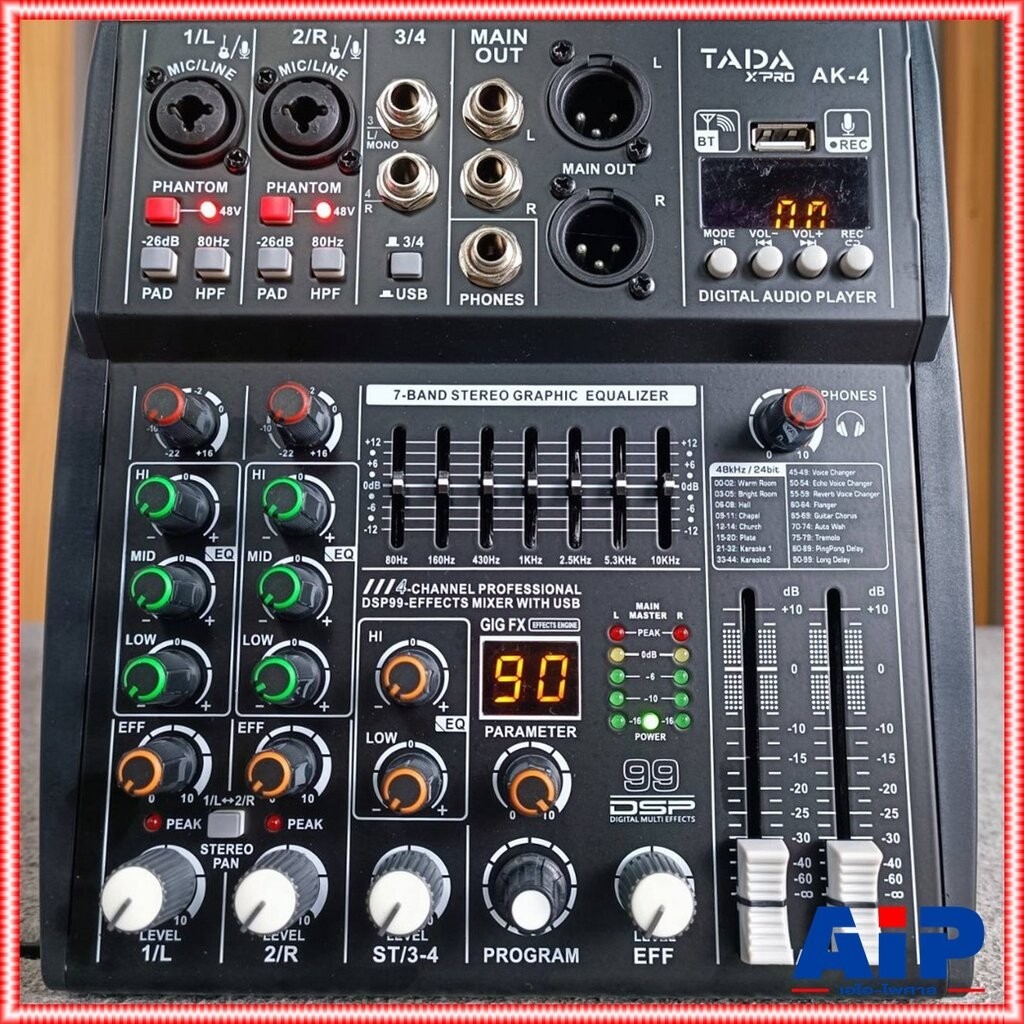 TADA AK-4 MIXER มิกเซอร์ มิกเซอร์อนาล็อก 4 แชนแนล มิกซ์ เครื่องผสมสัญญาณเสียง ธาดา AK 4 AK4 เอไอ-ไพศาล