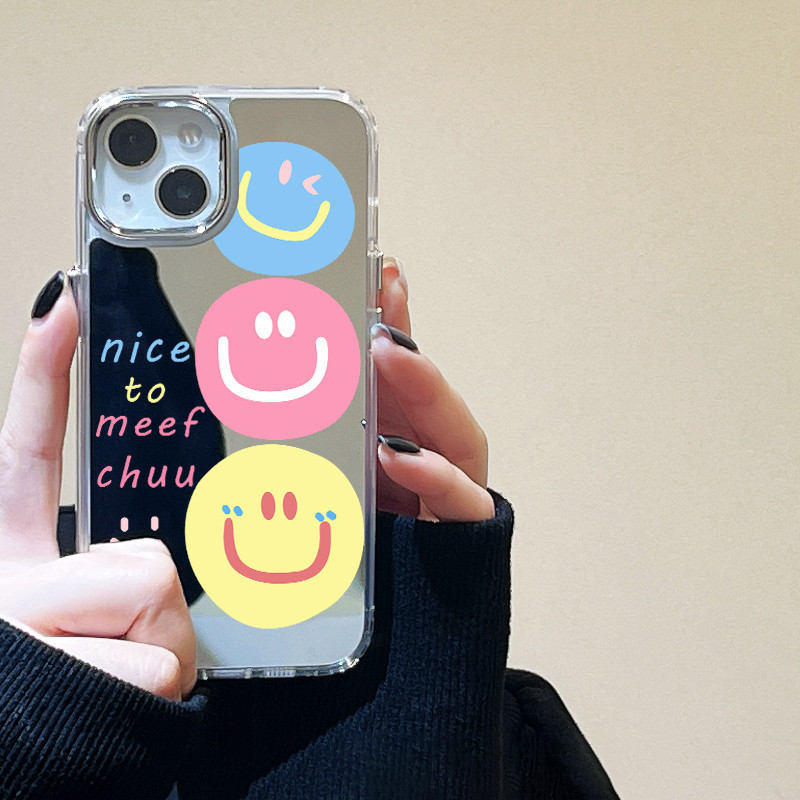 เคส iphone สำหรับ iphone 11 13 15 14 11 Pro Max 12 Pro Max Shell Makeup Mirror อาร์ตแฟชั่น Tpu Soft Case