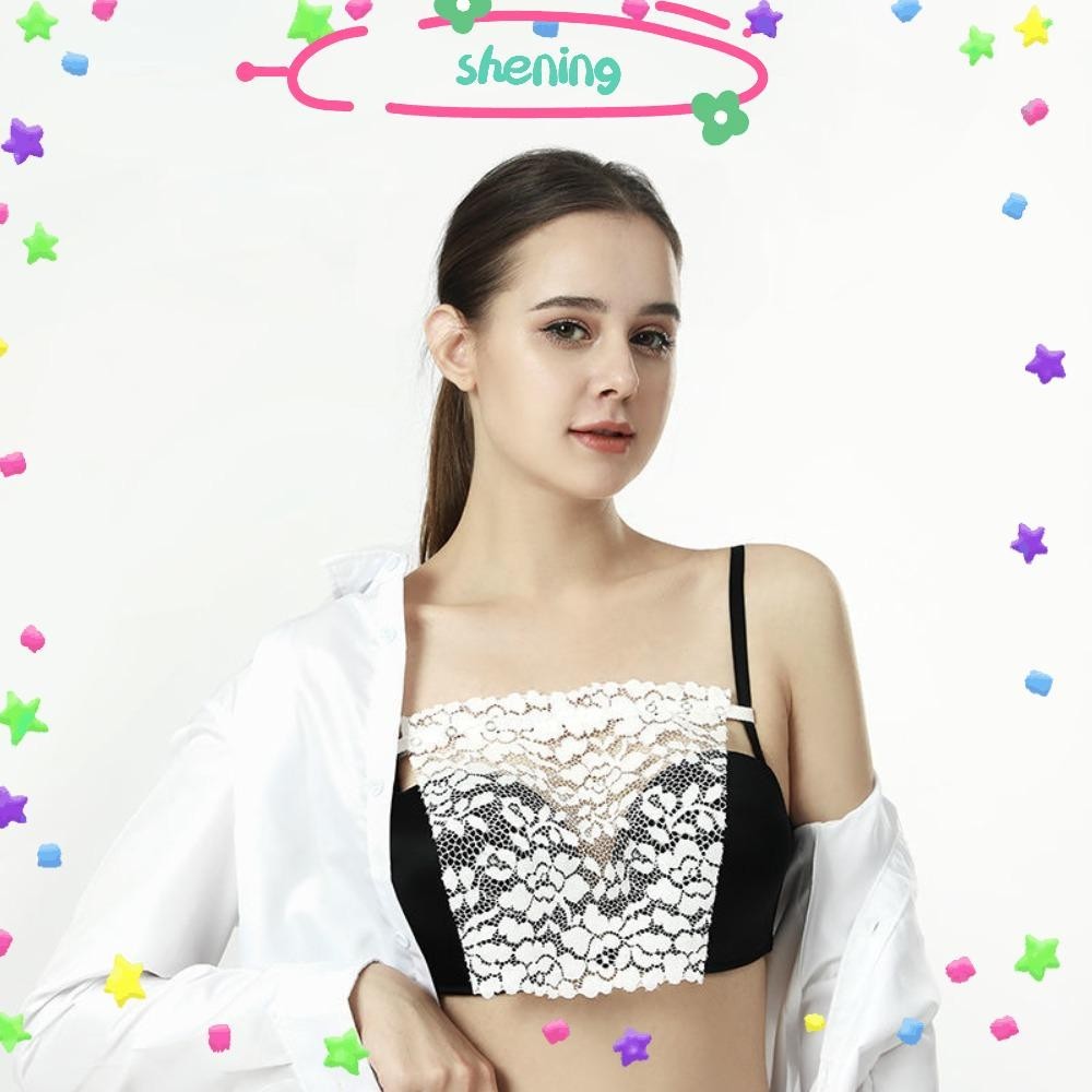 Shening Bra, Anti-Exposur ห่อหน้าอกคลิปที่มองไม่เห็น,แฟชั่นลูกไม้ Cover Up Cleavage Clip-on Vest Womens