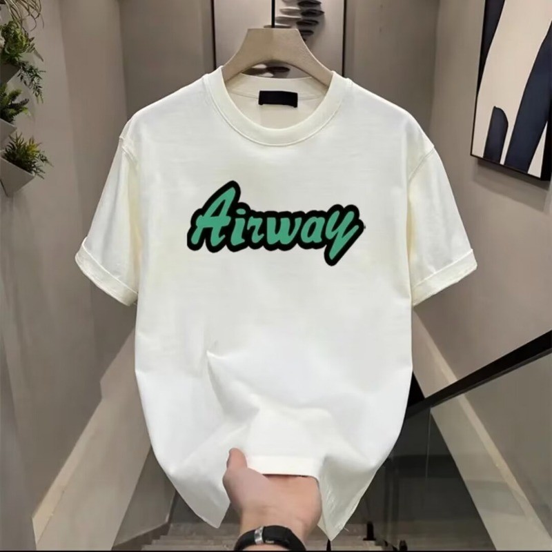 2024 ฤดูร ้ อนใหม ่ ผู ้ ชายขนาดบวกหลวมสไตล ์ ตัวอักษรพิมพ ์ ผ ้ าฝ ้ ายTshirt Streetแฟชั ่ นสบายๆแขนสั ้ นคอกลมเสื ้ อยืดสําหรับชายBlack/White S-5XL