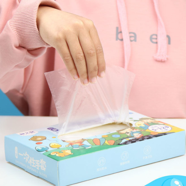 HappyThai ถุงมือพลาสติก แบบใช้แล้วทิ้งสําหรับเด็ก 200ชิ้น/กล่อง ถุงมืออเนกประสงค์ - รูปที่ 3