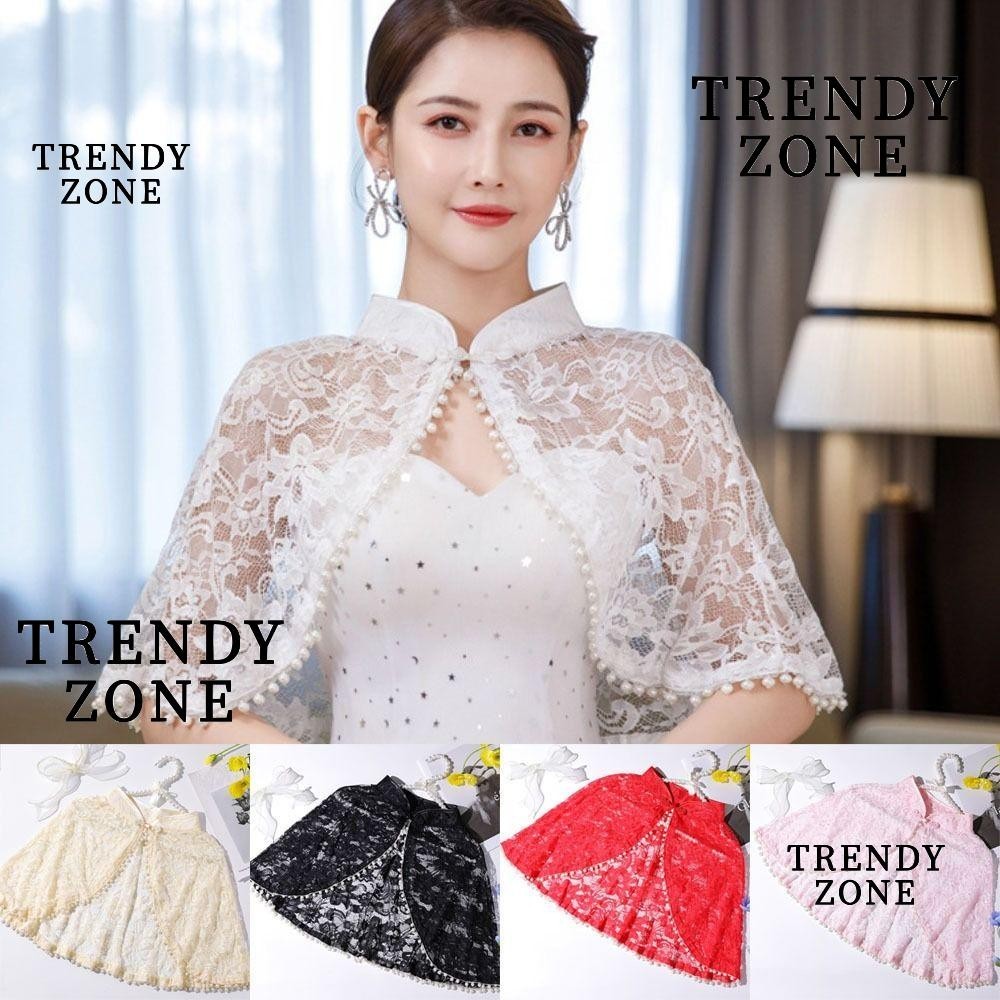 Trendyzone ผ้าคลุมไหล่เจ้าสาว Elegant อุปกรณ์จัดงานแต่งงาน Soft Cape Tulle ผ้าคลุมไหล่งานแต่งงานผ้าคลุมไหล่เจ้าสาว