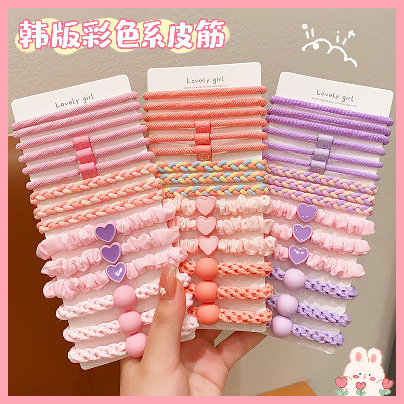 5 ชิ ้ นชุด 2024 ใหม ่ ยางยืดหยุ ่ นสูงเกาหลีเด ็ กและเด ็ กหญิงเชือกผมที ่ มีสีสันทนทานผมผูกผมอุปกรณ ์ เสริมผม