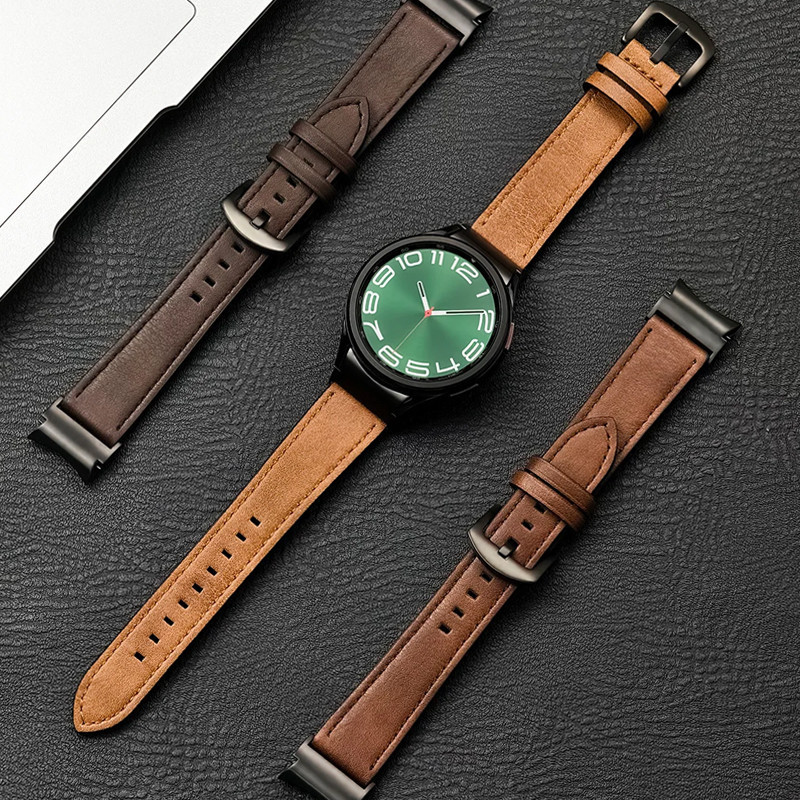 20 มม.Quick fit สายหนังสําหรับ Samsung Galaxy Watch 6 5 4 40 44 มม.นาฬิกา 5 pro 45 มม.สําหรับ 6/4 คลาสสิก 43 47 มม.42 46 มม.สายนาฬิกา