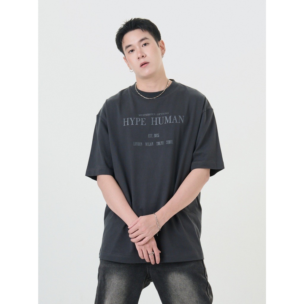 (🔥เสื้อยืดพิมพ์ลาย🔥)Hype It - Hype Human T-Shirt เสื้อยืดแขนสั้นทรง Oversized แบรนด์ Hype It  (คอไม่
