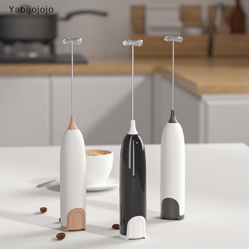 Yabijojojo เครื่องตีฟองนมไฟฟ้าเครื่องดื่มในครัว Foamer Whisk Mixer Stirrer Egg Beater ใหม่