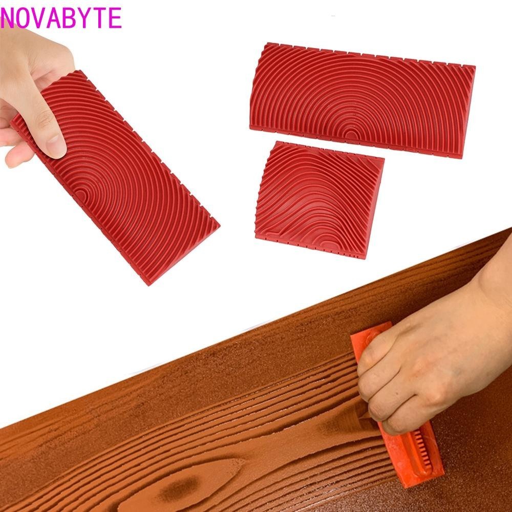 Novabyte ไม้ Graining ภาพวาดเครื่องมือ DIY เลียนแบบในครัวเรือนลายไม้รูปแบบผนังตกแต่งภาพวาดแปรงลูกกลิ้ง
