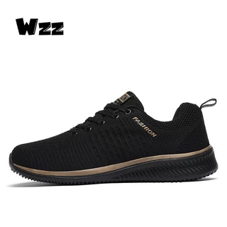 WZZ 2026 ขนาด 36-48 2026 ผู้ชายและผู้หญิงแฟชั่น Kasut Wanita Breathable Ultra Light ลื่นสบายๆกีฬารองเท้าวิ่ง