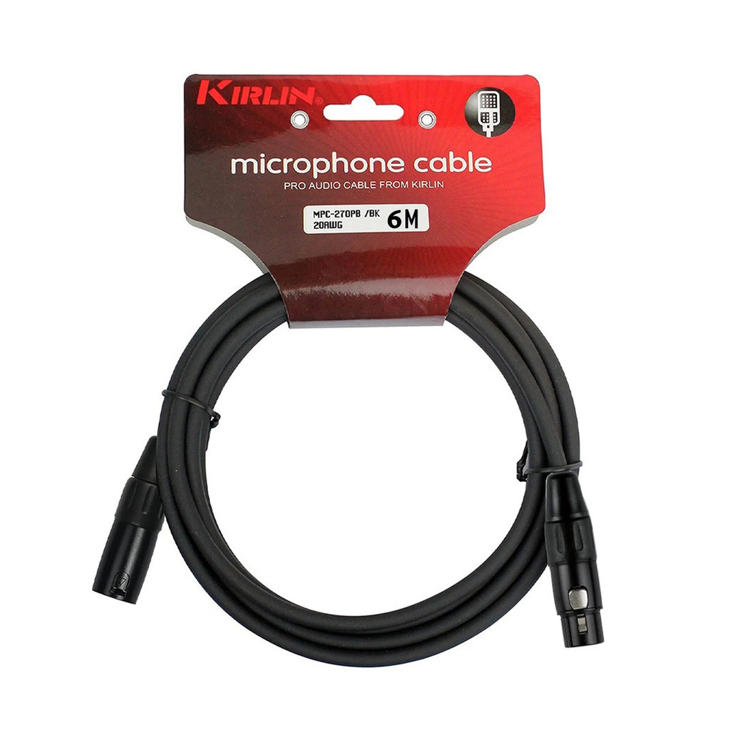 Kirlin MPC-270PB XLR Microphone Cable สายไมโครโฟน สายไมค์ (XLR to XLR) วัสดุ PVC ทนทานต่อการใช้งาน เลือกความยาวได้ + แถม