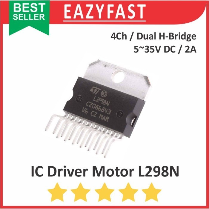 IC Driver มอเตอร์ DC L298 L298N DIP 2A 4Ch 4 Ch ช่อง Dual H Bridge Dinamo L 298 N 298N