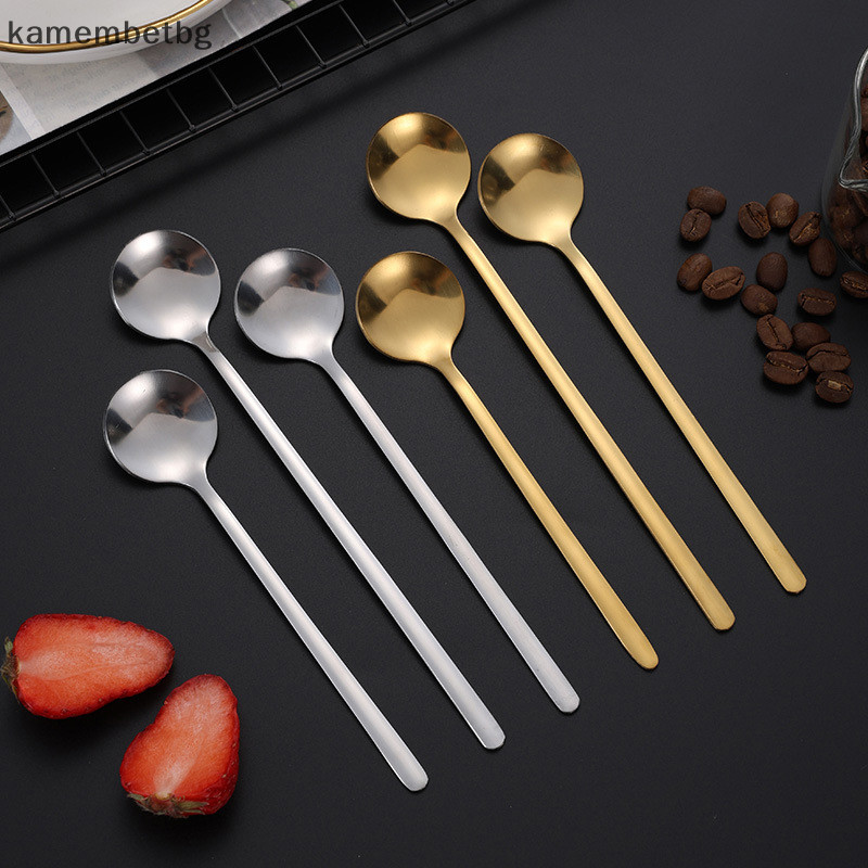 Kamembetbg 1 ชิ้นช้อนสแตนเลสขนาดใหญ่ด้ามยาวช้อนครัวช้อนส้อมข้าว Dumpling โจ๊กซุป Scoops ร้านอาหารบนโต๊ะอาหาร TH