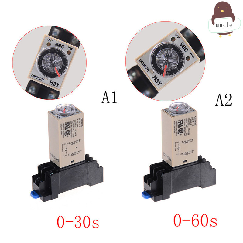 [UN] 220v H3Y-2 Power On Time Relay Delay Timer 0-30s/60s DPDT & Base Socket TH