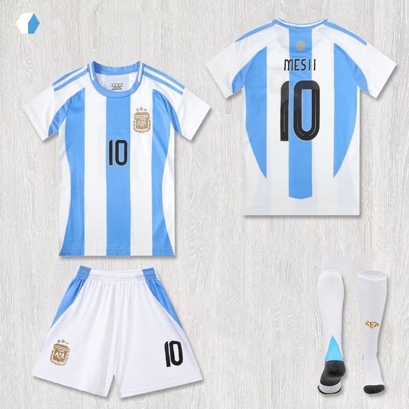 3 ชิ้น/เสื้อฟุตบอลเด็ก Messi Jersey ชุดฝึกซ้อมฟุตบอล