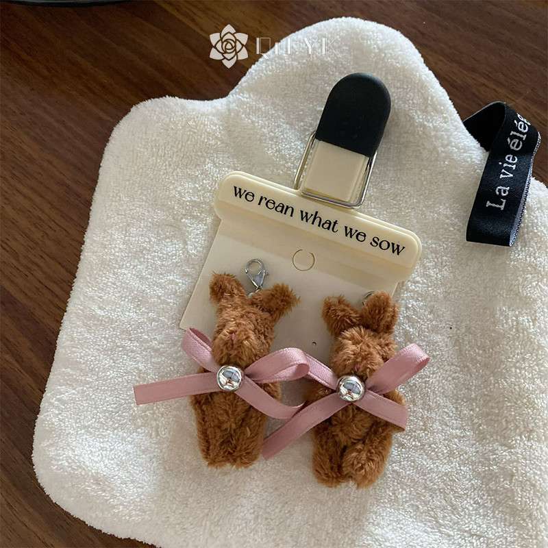 Qrhyk ลูกไม้ Bowknot ริบบิ้นรองเท้าหัวเข็มขัด Ins สไตล์ตุ๊กตาหมีกระต่ายเชือกผูกรองเท้าหัวเข็มขัดรองเท้าผ้าใบเครื่องประดับจี้เชือกผูกรองเท้าอุปกรณ์เสริมใหม่