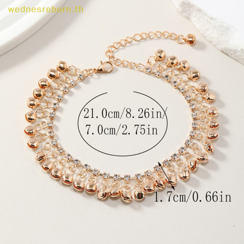# Wednesreborn.th # บุคลิกภาพซิลเวอร์โกลด์สีชาติพันธุ์ sel Bell Anklets สําหรับผู้หญิงสาวชายหาดสร้อยข้อมือเท้าข้อเท้าอินเดียเครื่องประดับอุปกรณ์เสริม.