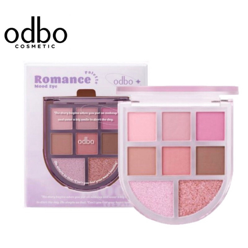 Odbo Romance Mood Eye Palette โอดีบีโอ อายแชโดว์ พาเลท พิกเมนต์แน่น สีสวยชัด เกลี่ยง่าย OD2023 ขนาด 6g