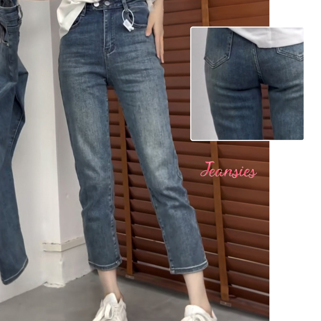 กางเกงยีนส์ขายาวสำหรับผู้หญิง ทรงกระบอกเล็กไม่เหมือนใคร แบบใหม่ ใส่ทำงานใส่ไปเที่ยว เนื้อผ้าดีสุดๆ