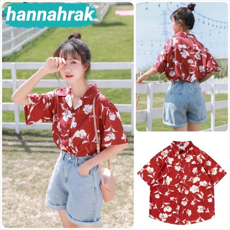 เสื้อเชิ้ตแขนสั้น ปกฮาวาย ลายดอก ลายกราฟฟิก ผ้าไหมอิตาลี