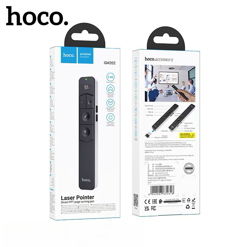 GM202 2.4GHz Wireless Presenter USB Remote Control Presentation Mouse Pointer