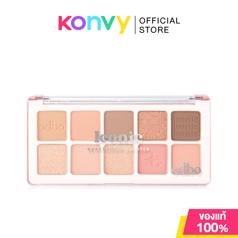 ODBO Iconic Eyeshadow Palette 7g โอดีบีโอ พาเลทอายแชโดว์ 10 เฉดสี. รูปที่ 2