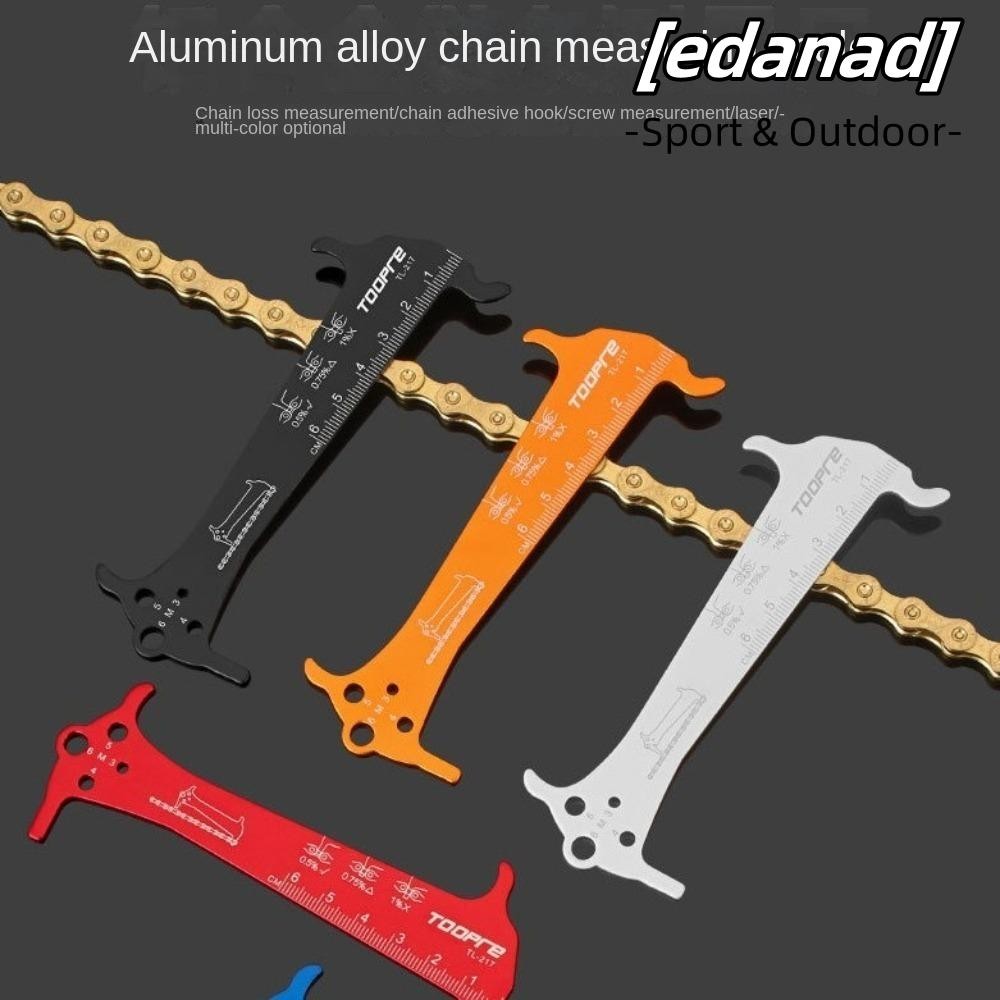 Edanad เครื่องตรวจสอบโซ่จักรยาน, มัลติฟังก์ชั่นอลูมิเนียมอัลลอยด์โซ่จักรยานสวมใส่ตัวบ่งชี้, เส้นผ่านศูนย์กลางสกรู TOOPRE วัดโซ่ Checker Mountain Road Bike