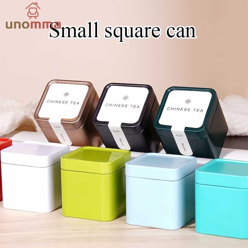 🎈กระป๋องอลูมิเนียม ทรงสี่เหลี่ยมจิ๋ว สำหรับใส่ยอดใบชา เก็บรักษาและใช้งานง่าย พร้อมส่งในไทย unomma