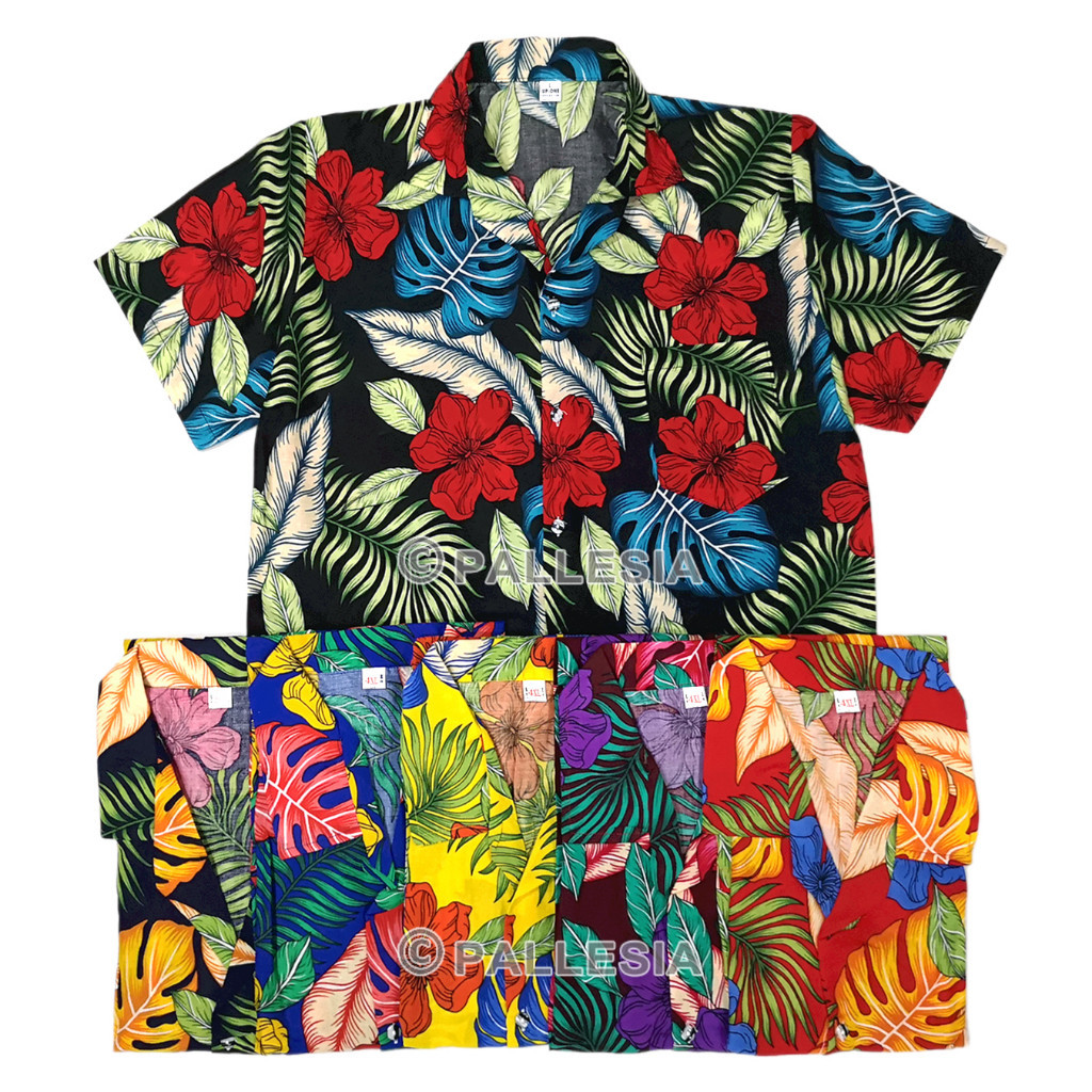 เสื้อลายดอกสงกรานต์ ครบสี ครบไซส์ S-4XL สีสันสดใส เสื้อเชิ้ตฮาวาย ลายดอก ลายใบไม้  HW290 HW300 - รูปที่ 4