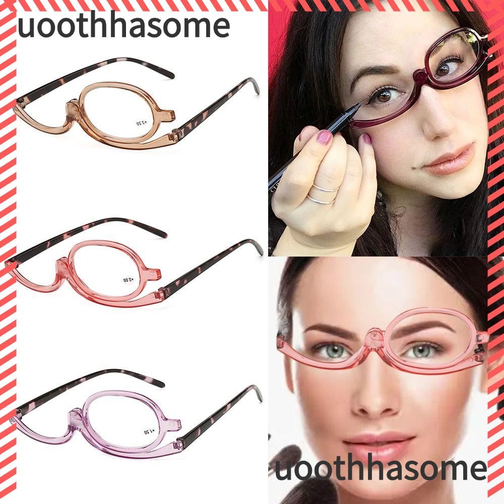Uoothasome หมุนแต่งหน้าแว่นอ่านหนังสือ,กรอบสี Vision Care แว่นตาพับ, แว่นตาแฟชั่น + 1.0 ~ + 4.0 Diopter แว่นขยายผู้หญิง