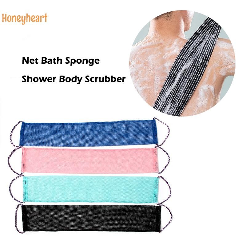 <Honeyheart> African Net Bath Sponge, 14x77cm African Net Long Bath Net Sponge Exfoliating Shower Bo