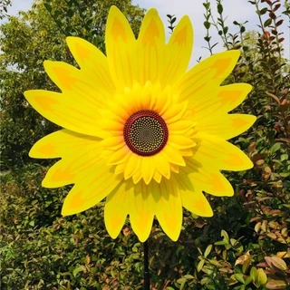 กังหันลม ของเล่นกังหันลม ลายดอกทานตะวัน DIY สําหรับเด็ก สำหรับประดับสวน ของเล่นกลางแจ้ง