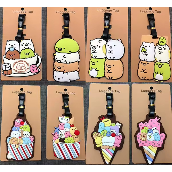 Sumikko Gurashi กระเป๋าเดินทางแท็กน่ารักการ์ตูน ID ผู้ถือที่อยู่ Baggage ป้ายซิลิกาเจลระบุอุปกรณ์เสร