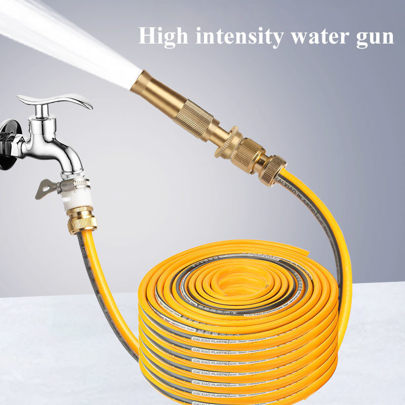 NEWALITECH ชุดสายยาง 4หุนพร้อมหัวฉีดน้ำข้อต่อไม่ต้องประกอบพร้อมใช้งานสายยางรดน้ำ4หุน1/2’เเถมหัวฉีด ยาว 5ม./15ม./20ม./30ม