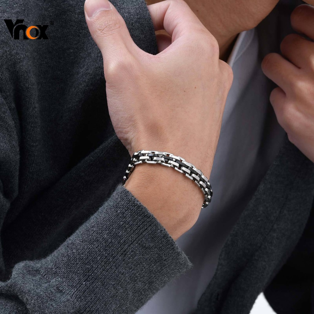 Vnox سوار ستانلس عريض بسيط (19 / 21 سم) — صورة 3