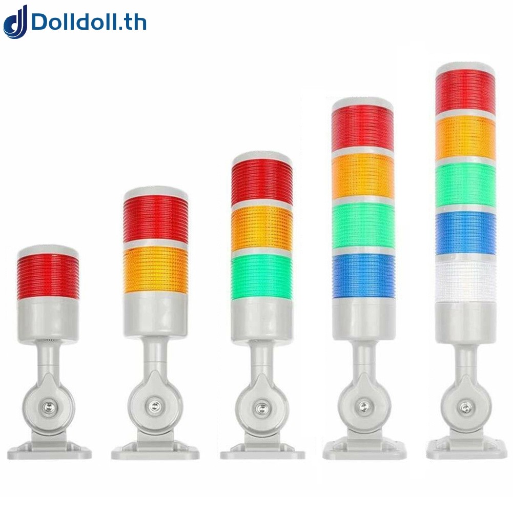 {Dolldoll} 220v Led Signal Tower Stack Lights ไฟคอลัมน์ Andon พร้อมฐานหมุนได้
