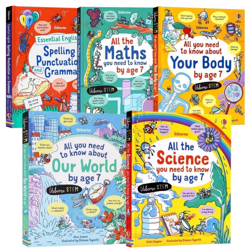 STEM หนังสือภาพวิทยาศาสตร์ยอดนิยมภาษาอังกฤษสำหรับเด็กปกแข็ง ไวยากรณ์ คณิตศาสตร์ ⭐️