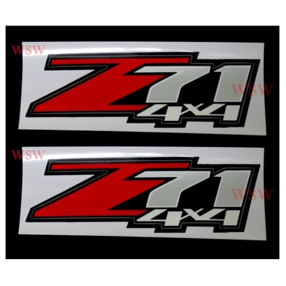 2อัน สติ๊กเกอร์ Z71 สีเทาแดง 4x4 ติดตกแต่งรถ Chevrolet Colorado Chevy ทุกรุ่น STICKER ติดข้างท้าย เช