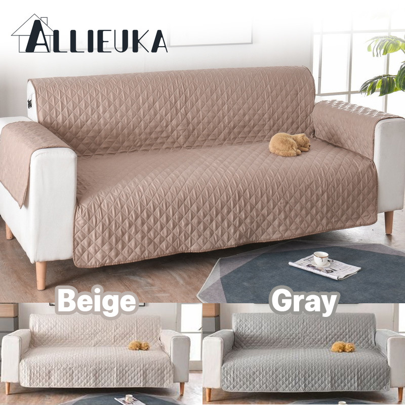 Allieuka ผ้าคลุมโซฟา 1/2/3 ที่นั่ง ผ้าคลุมโซฟาอเนกประสงค์ (5 สี) ผ้าโพลีเอสเตอร์
