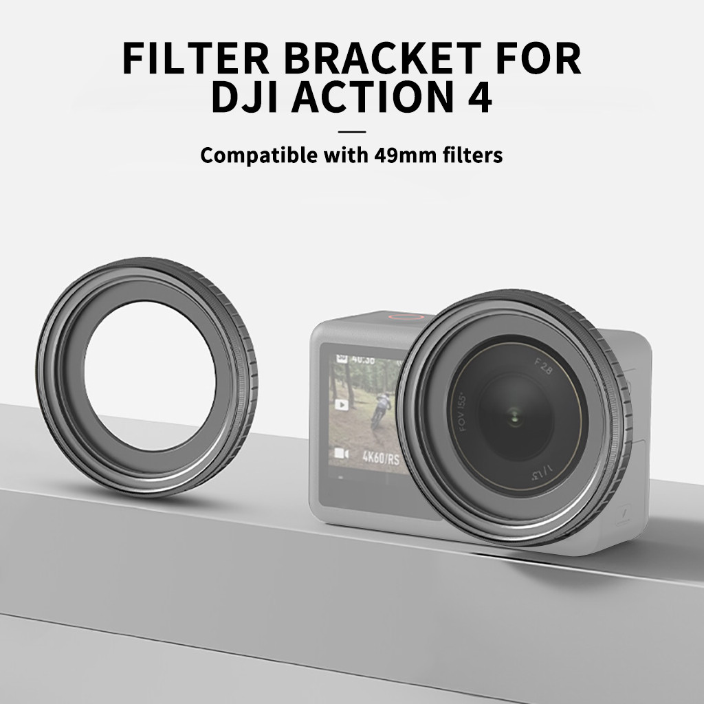เลนส์กรองอะแดปเตอร์แหวนกรอบป้องกันเข้ากันได้49มิลลิเมตรกรองสําหรับ ดีเจ การกระทํา 4กล้องโลหะผู้ถือกรองอุปกรณ์เสริม