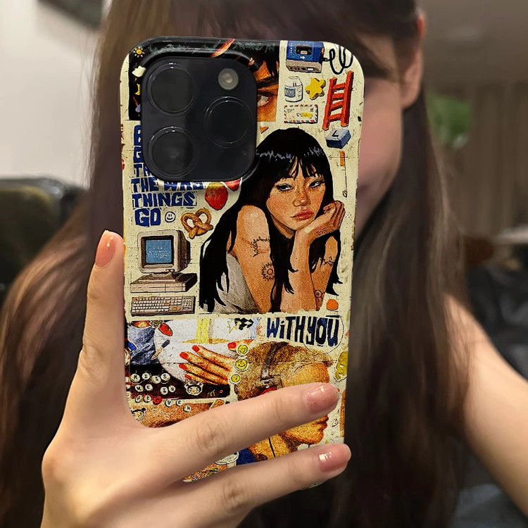 นิตยสารแฟชั่นอเมริกันสำหรับสาวๆเข้ากันได้กับ iPhone 16 15 14 13 12 11 PRO MAX XR XS MAX ป้องกัน7/8PLUS 16PLUS เคสมือถือเคสพลาสติกแข็ง