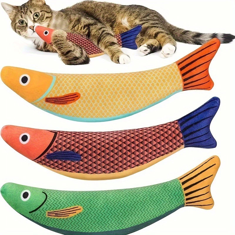 ของเล่นแมว 3D จําลองปลา Catnip ของเล่น Interactive Plush ลูกแมวสัตว์เลี้ยง Chew กัดของเล่นสําหรับแมว Pillowfish อุปกรณ์สัตว์เลี้ยง