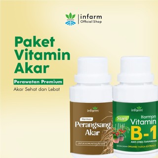 INFARM - Paket Vitamin Akar Nutrisi Perangsang Akar Penguat Akar Vitamin B1 Cair 100ml Nutrisi Tanaman Organik Anti Stres Setelah Pindah Tanam Cocok untuk Tanaman Hias Sayur Buah Bunga Booster Akar Kuat Tumbuh Cepat Subur Berkualitas Atasi Tanaman Layu