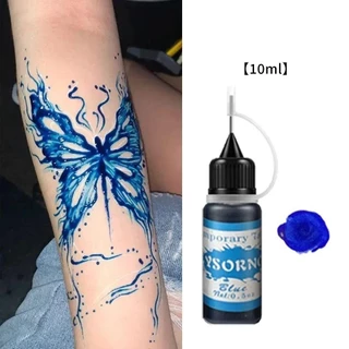 หมึกสักชั่วคราว TPKSF, DIY Body Art Gloss Tint สีกึ่งถาวรปลอมหมึกทั่วไป, 10ml อุปกรณ์แต่งหน้าสีครีมสักวาดด้วยมือ