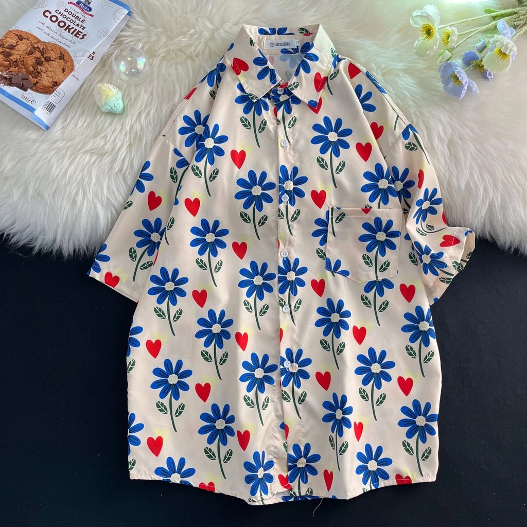 เสื้อผู้หญิงแขนสั้น สไตล์ฮาวาย ลายดอกไม้ thumbnail 5