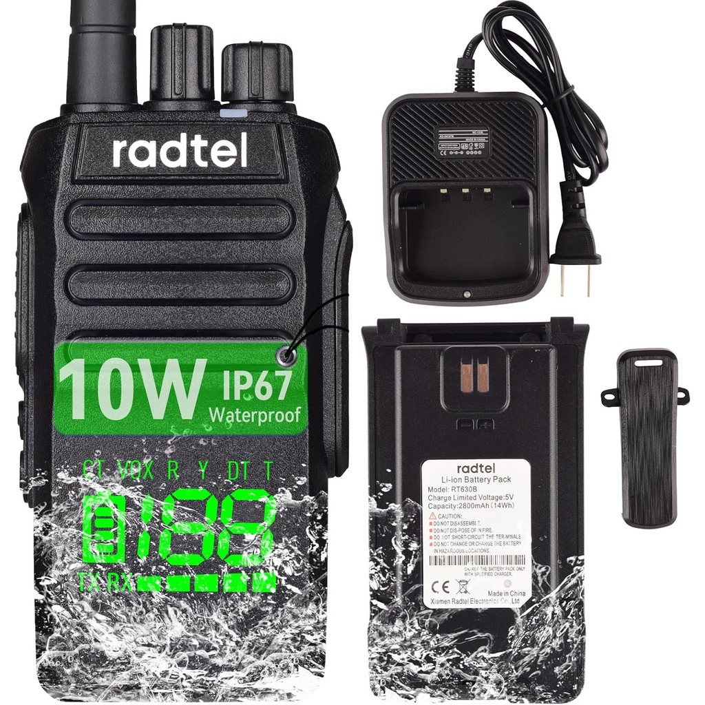 Radtel RT-493 GMRS วิทยุ 10W IP67 กันน้ํามือถือ, วิทยุสองทางระยะไกล 199 CH สําหรับผู้ใหญ่, GMRS Repe