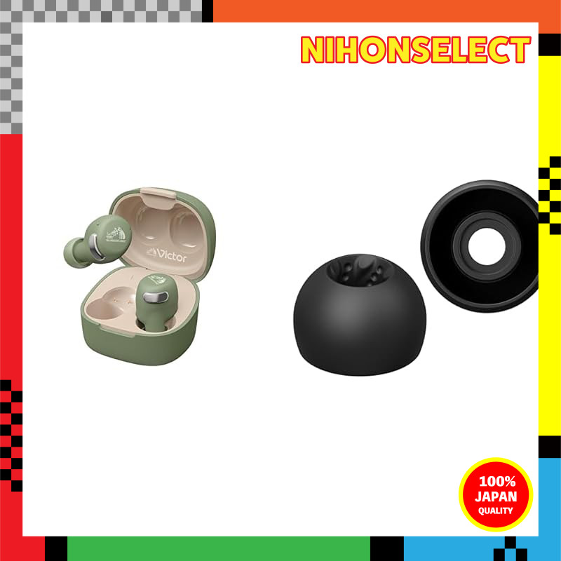 JVC Kenwood Victor HA-A30T2-G Wireless Earbuds with Bluetooth 5.3, Noise Cancelling, App Support, Mu