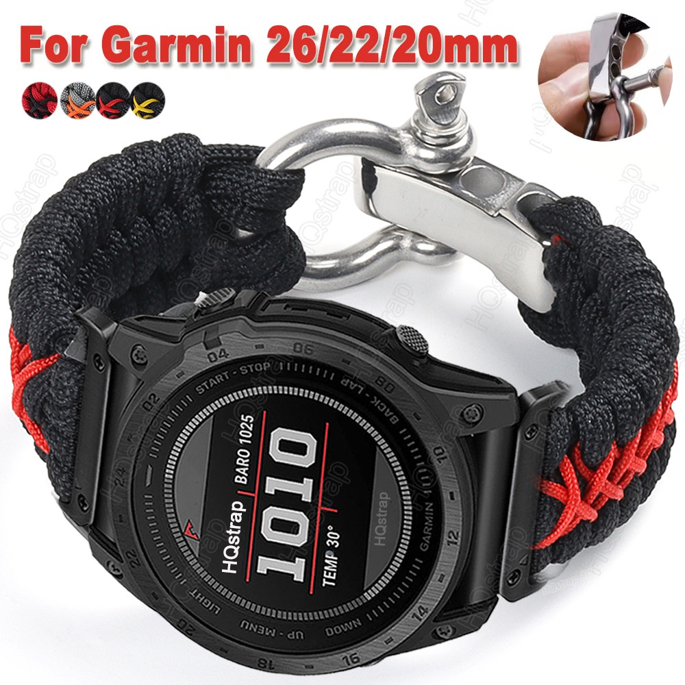 ใหม่กีฬาไนลอนถักสําหรับ Garmin Tactix 7Pro Fenix 7 6X 6 Pro 5X 5 Plus สร้อยข้อมือสําหรับ Garmin Watch Band 26 มม.22 มม.20 มม.