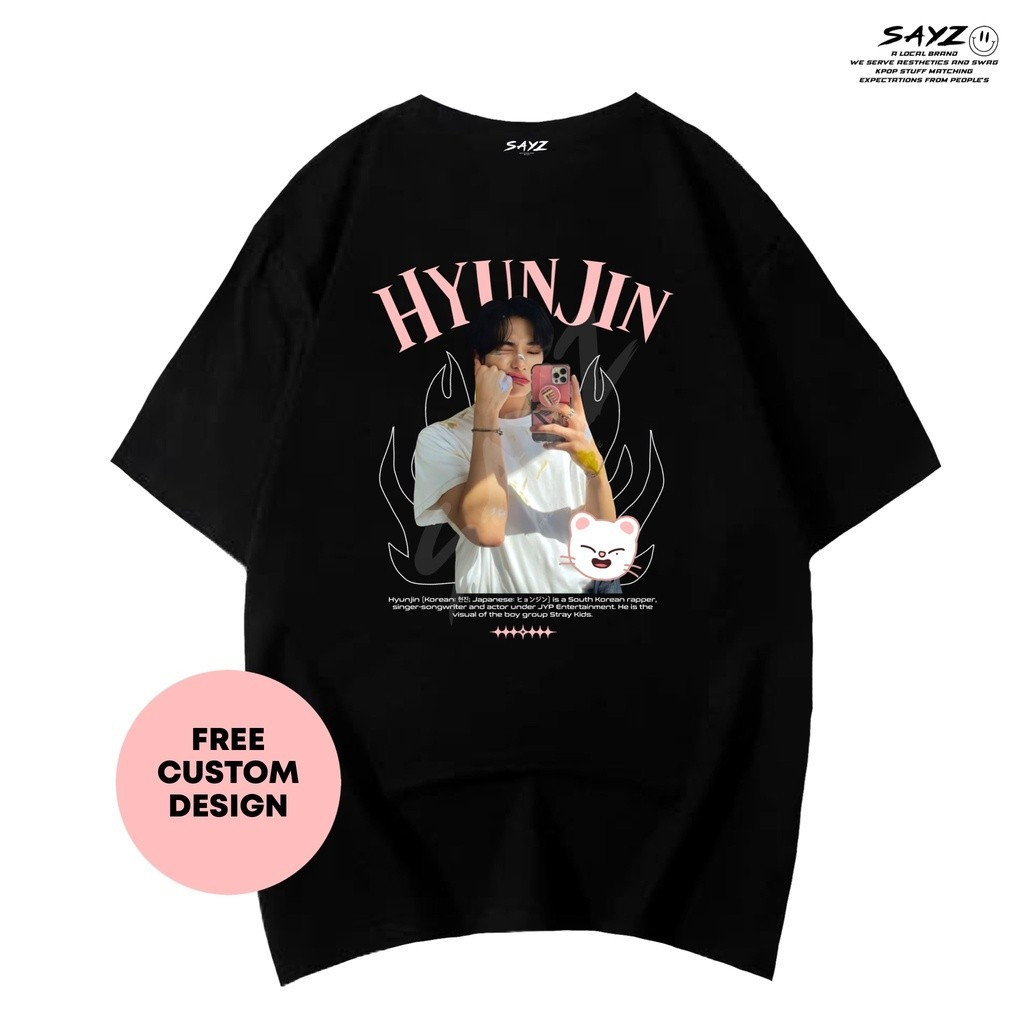 S-5xl Hyunjin Straykids เสื้อยืด Bang Chan Felix Lee min-Ho IN Seo Chang-Bin Han Hwang Hyun-Jin Kim 