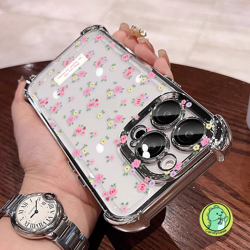 ดอกไม้น่ารักชุบสําหรับrealme 13 9 Pro Plusความเร็ว 8 8S 7i 5 5s 5i 6i Q5 Q3 Q3i Q3S Q3T Q2 5G 4Gหรูห